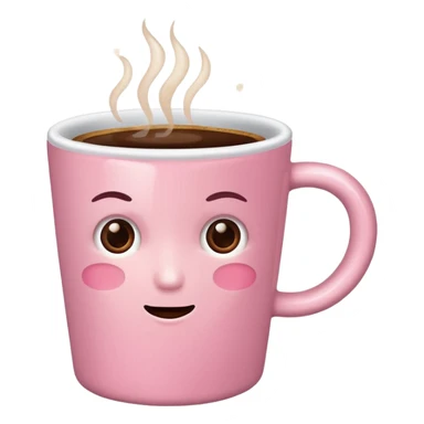 light-pink cup of coffee, no emotions sticker