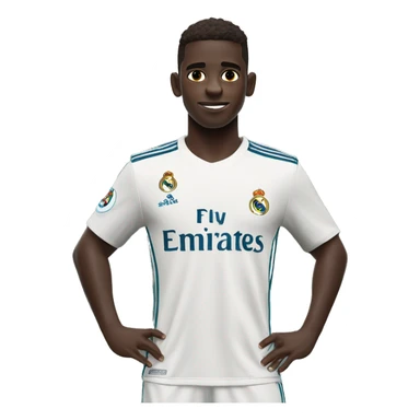 Vinicius Junior in real madrid shirt, torso up sticker