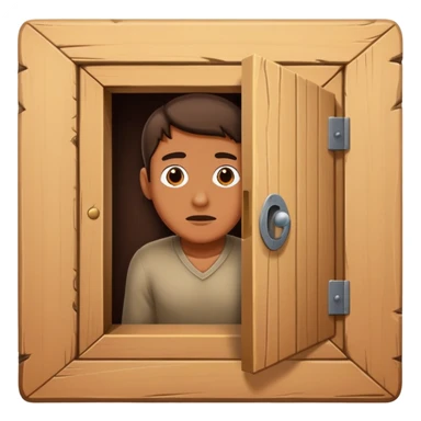man hiding under secret room trapdoor sticker