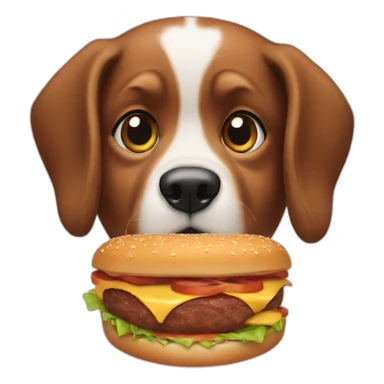a dog eat a burger sticker