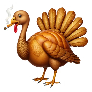 a headless turkey smoking a cigarette sticker