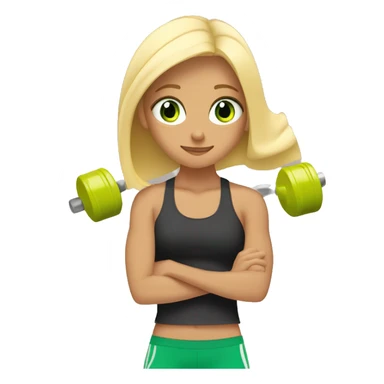 girl working out green eye blonde hair lifting weights sticker