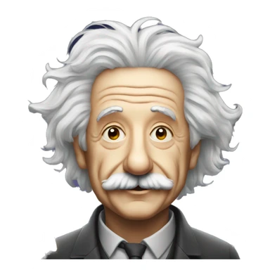 albert einstein with stars instead of eyes sticker