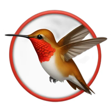 hummingbird red in circle empty sticker