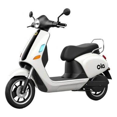 Make a emoji of a electric scooter white and black colour named ola sticker