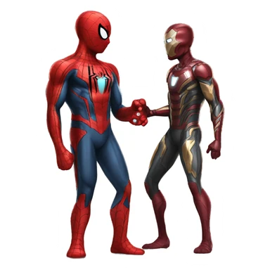 Spiderman with ironman sticker