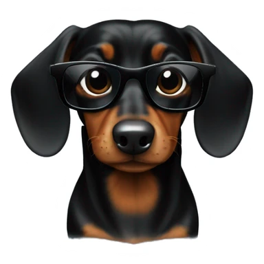 1 black daschund with sunglasses sticker
