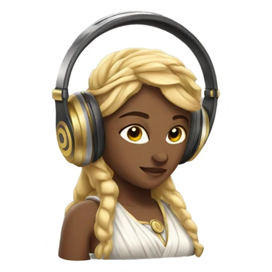 Athena goddess image with headphones  sticker