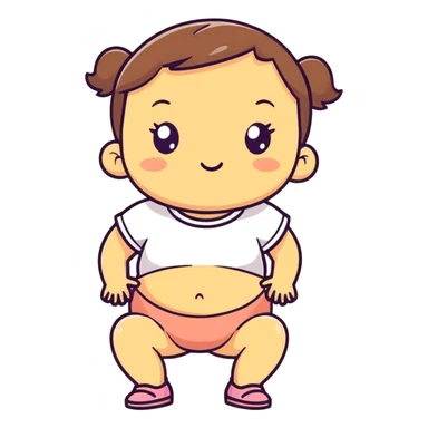 A little girl farting sticker