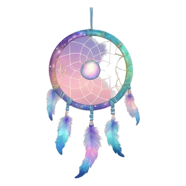 Sparkly moon-and-stars-galaxy dreamcatcher sticker