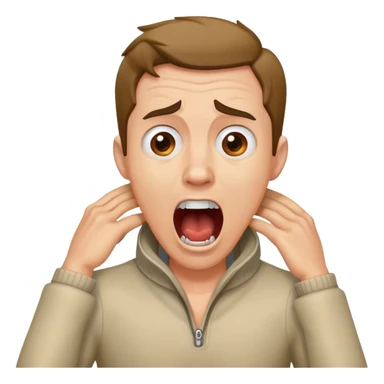 Guy holding his neck screaming sticker