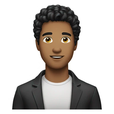 young man interviewer with black hair sticker