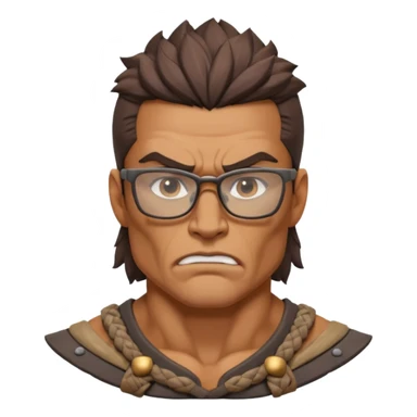 Glasses-Wearing wild Warrior bust sticker
