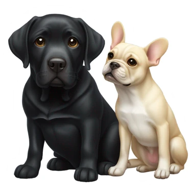 Black lab with white spot on chest and frenchie  sticker