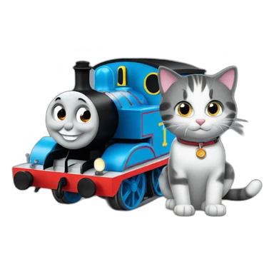 thomas the tank engine and cat sticker