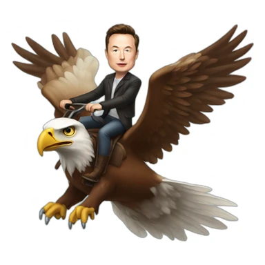 elon musk riding on an eagle sticker
