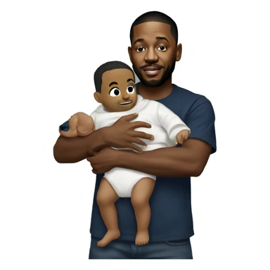 Kendrick Lamar holding baby Drake  sticker