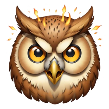 Un búho con la cabeza explotando  sticker