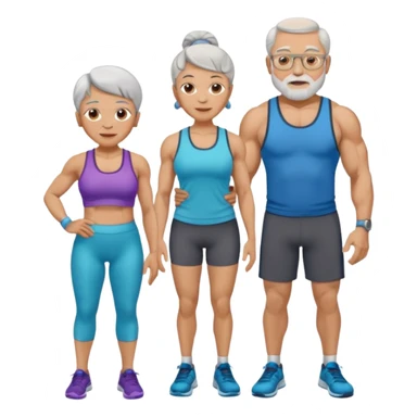 light skin grandma and grandpa work out at the gym sticker