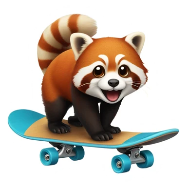 Red panda on skateboard  sticker