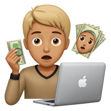 Scammer hacking money sticker