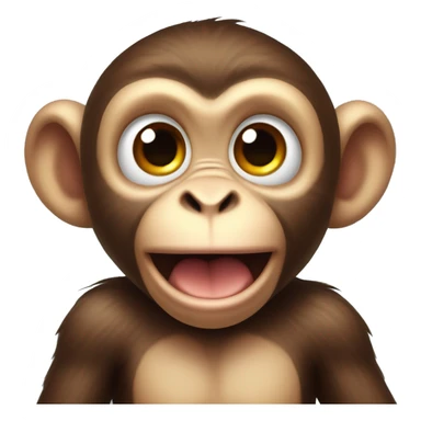 cute baby monkey with shock face sticker