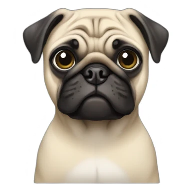 pug wearing a t-shirt sticker