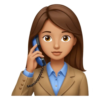 ￼ Brunette Haired Girl on the phone  sticker