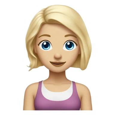 blonde hair blue eyed woman doing yoga  sticker