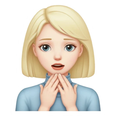 girl putting hands around her throat sticker