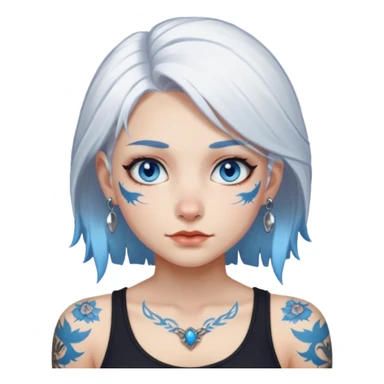 FoxGirl white hair with tattoos sticker