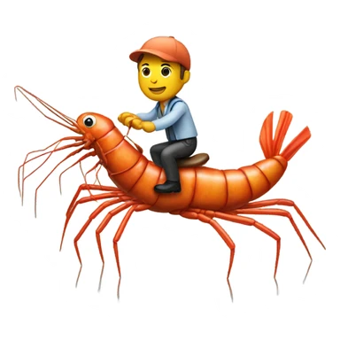 Man riding a shrimp sticker