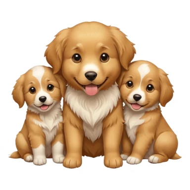 dog with its puppies sticker