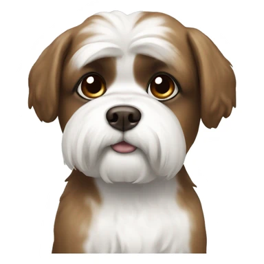 Shitzu brown and white sticker