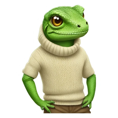 Lizard wearing a sweater sticker