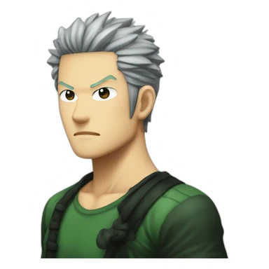 roronoa zoro with black hair sticker