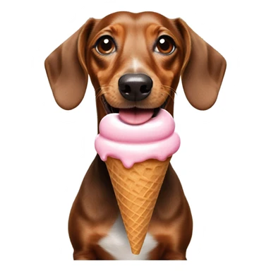Weenie dog eating ice cream  sticker