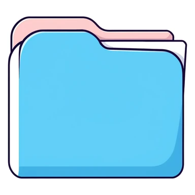 Mac folder icon in light pastel blue color sticker