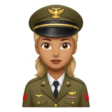 women Soldier without wearing cap sticker