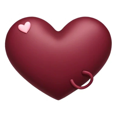 Deep maroon heart emoji with „aniołek” written inside of it sticker