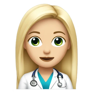 doctora joven rubia cabello largo ojos azules sticker