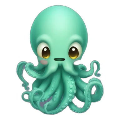 Cute kraken cute face praying with all his faith sticker