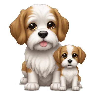 Crie uma bebezinha com uma cachorra da raça shitzu de laço pelos claro  sticker