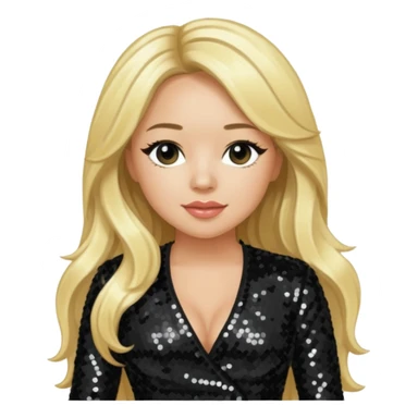 Sabrina Bryan from Cheetah Girls with long blonde hair, black sequin outfit sticker