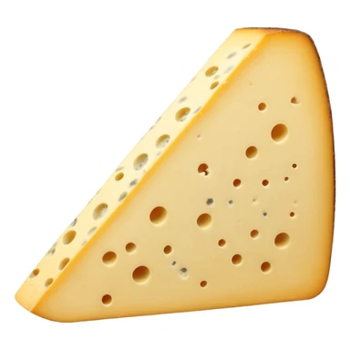 Tomme de Savoie cheese wedge, pale yellow firm interior, thick mottled grey-brown rind with natural mold, dense slightly grainy, clean cut, earthy, soft lighting, emoji scale sticker