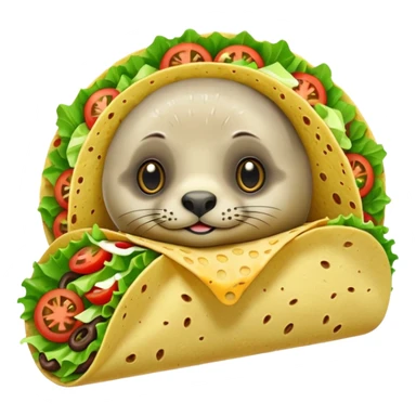 a seal as a taco  sticker