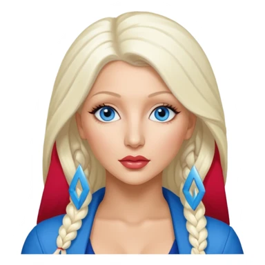 Christina Aguilera with blue eyes, long  platinum blonde hair sticker