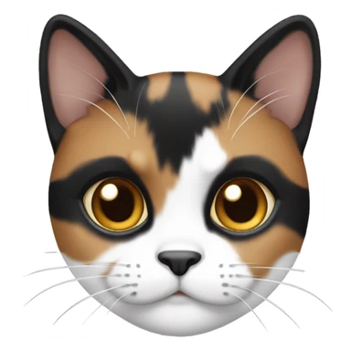 black white brown calico striped cat  sticker