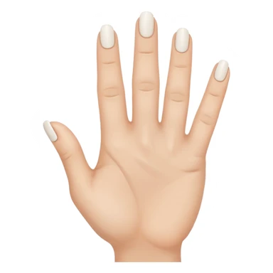 hand gesture with two fingers up, white nails, normal emoji style, subtle skin tone variation sticker