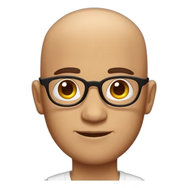 men with barely no hair and round glasses sticker